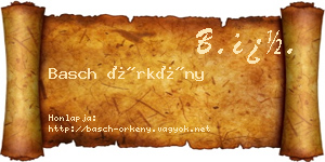 Basch Örkény névjegykártya